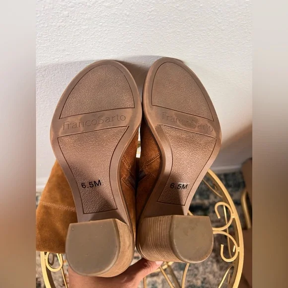 Franco Sarto Knee High Suede Side Zip Boots Size 6.5 - Picture 9 of 11